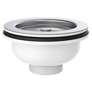 Kirchhoff Korbventil mit Edelstahl-Sieb (Ø 114mm) für Spüle, inkl. Dichtung.