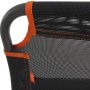 Detailaufnahme: Anthrazitfarbener Siena Garden Campingsessel Comfort mit orangefarbenen Akzenten.