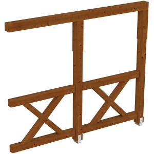 Skan Holz Seitenwand Andreaskreuz, 255x210 cm, Douglasie Nussbaum, Zubehör für Terrassenüberdachungen.