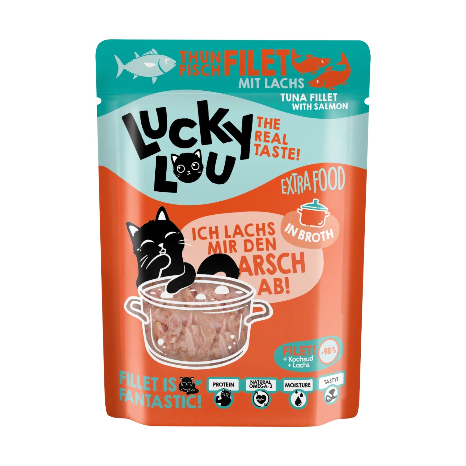 Lucky Lou Katzen-Nassfutter Thunfisch & Lachs in Broth 70 g