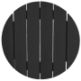 Detailansicht: Schwarze Tischplatte des vidaXL Gartenbar Sets aus HDPE mit Holztextur.