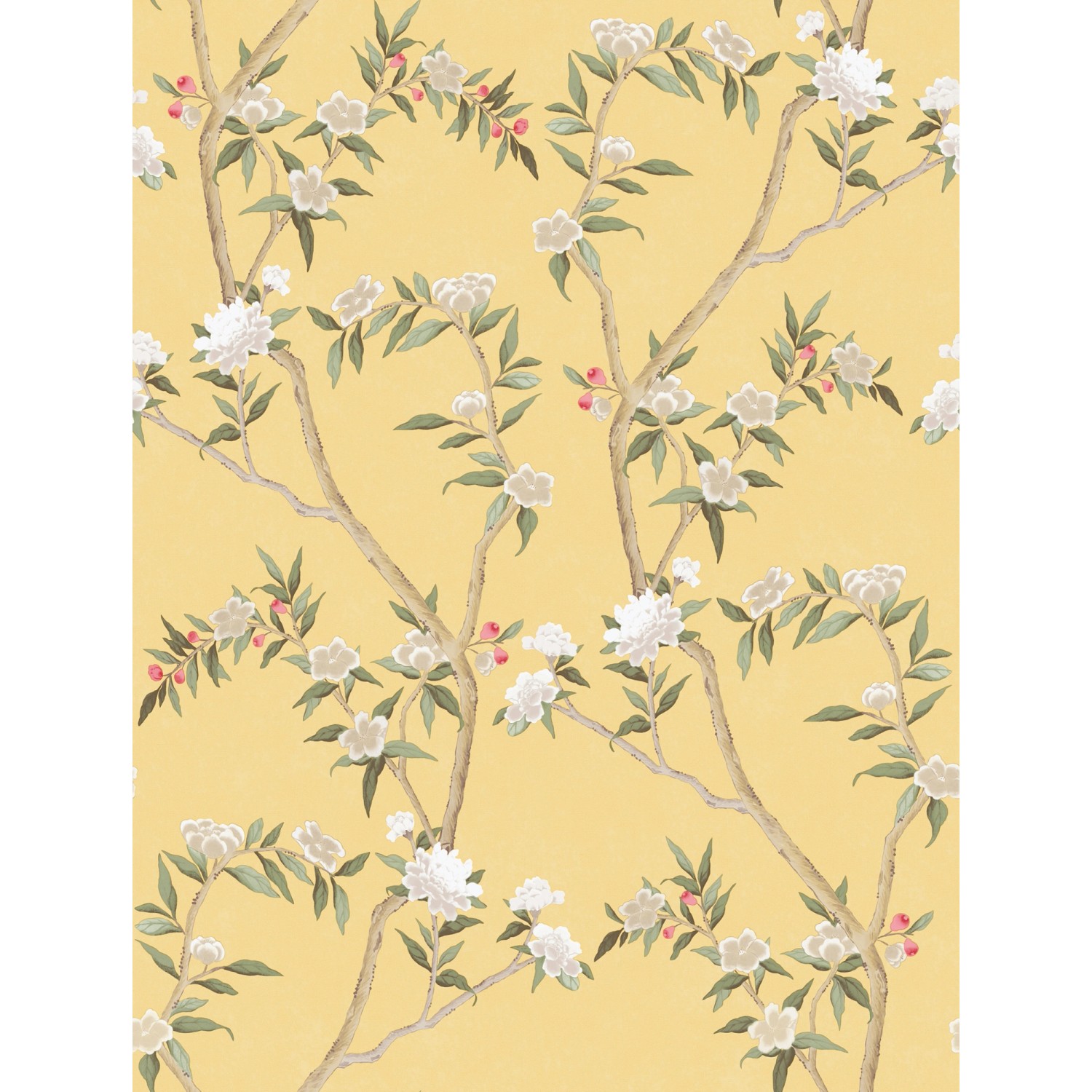 Sanders & Sanders Tapete Blumen Gelb und Grün 53 cm x 10 m günstig online kaufen