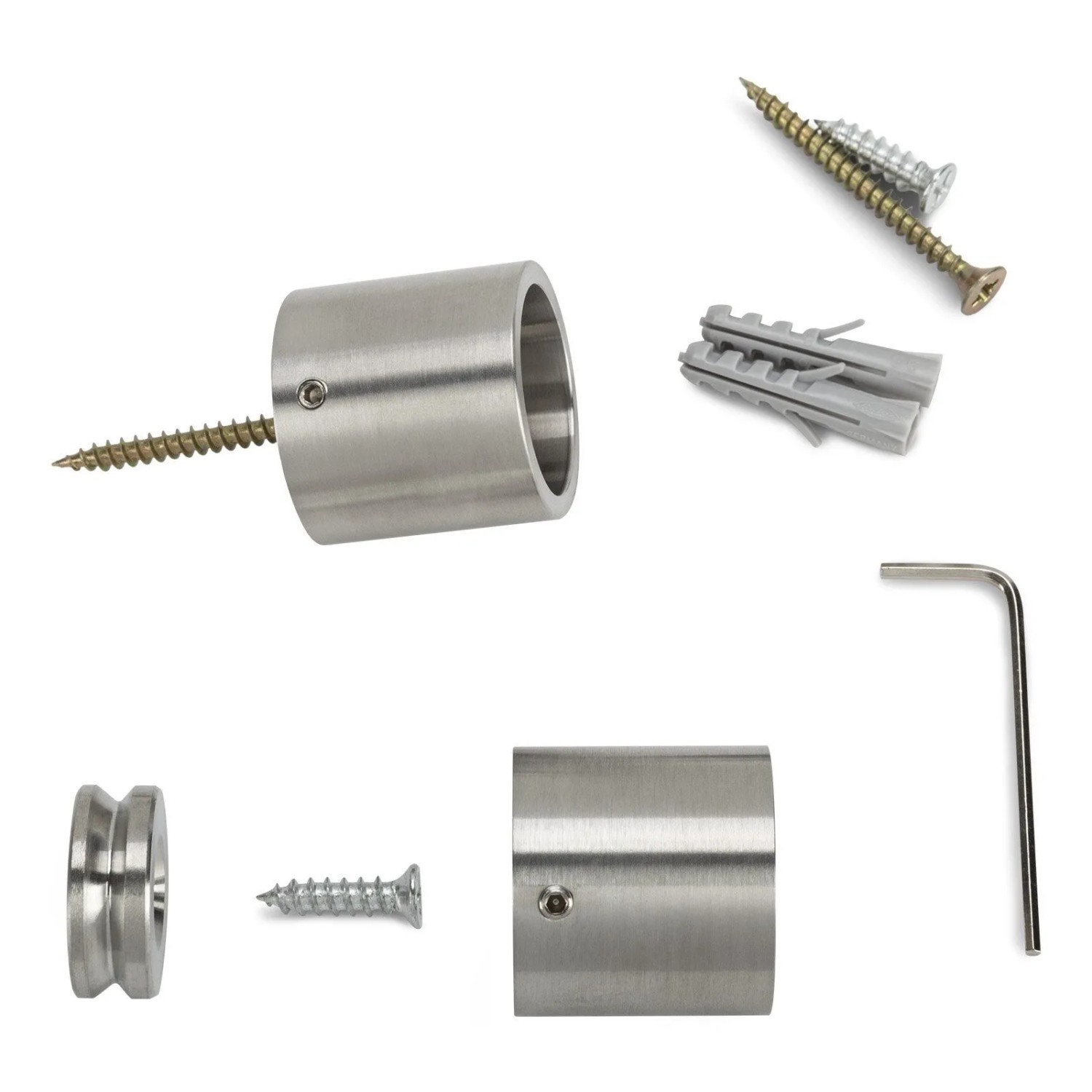 Thumbnail - SOTECH 1 Paar Kleiderstangen Schrankstangenlager Tube 25 Edelstahl Rund