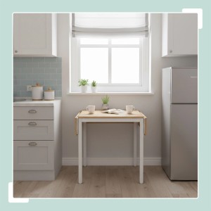 Relaxdays Esstisch MDF Eisen Holzoptik Weiß Klappbar 76 cm x 120 cm x 78 cm