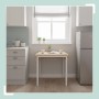 Relaxdays Esstisch MDF Eisen Holzoptik Weiß Klappbar 76 cm x 120 cm x 78 cm_2