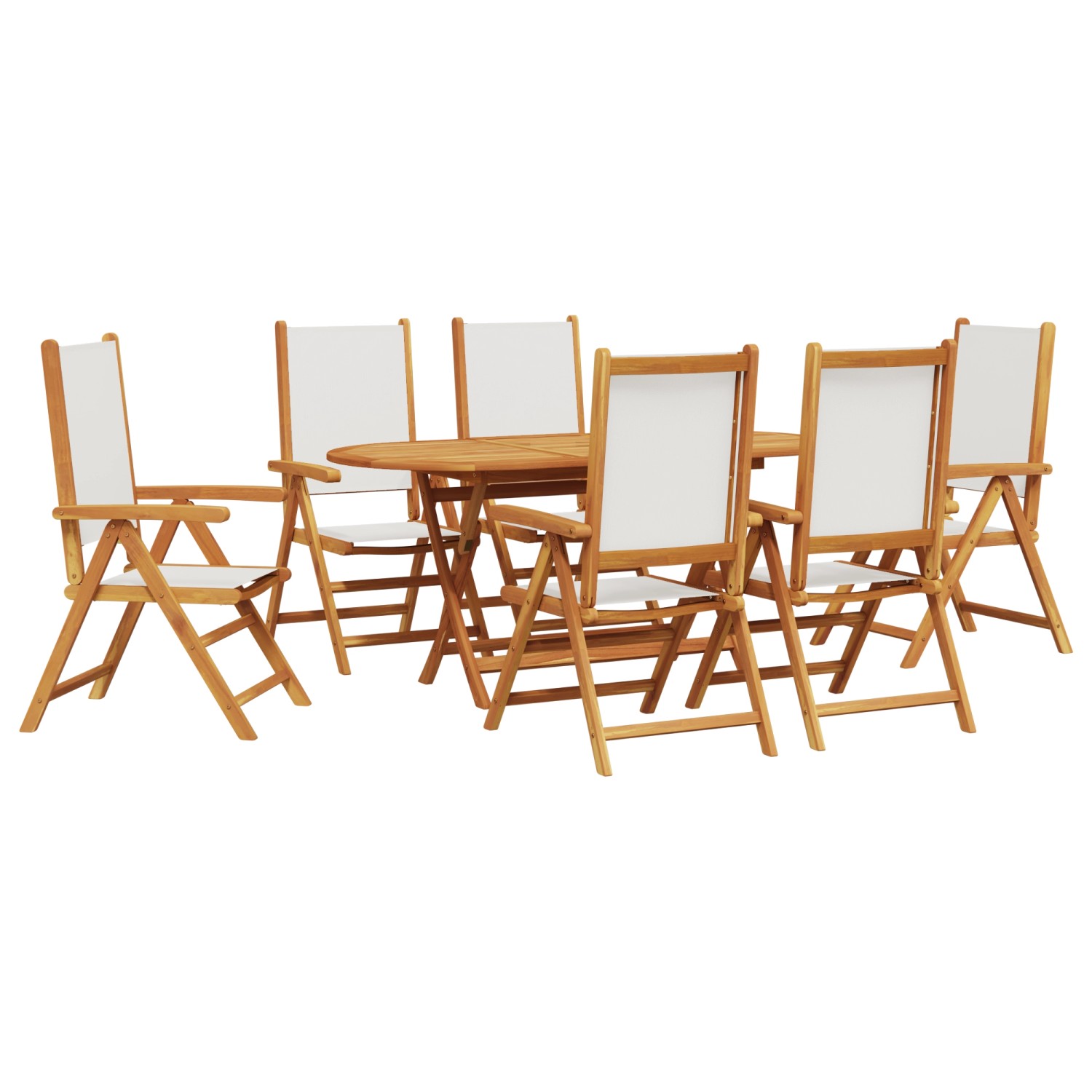 vidaXL 7-Teiliges Gartentischset aus Cremeweißem Akazienholz 3375743 günstig online kaufen