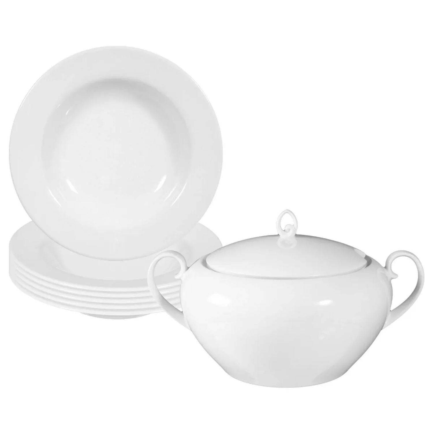 Seltmann Weiden Rondo Liane Weiß Suppen-Set 7-teilig