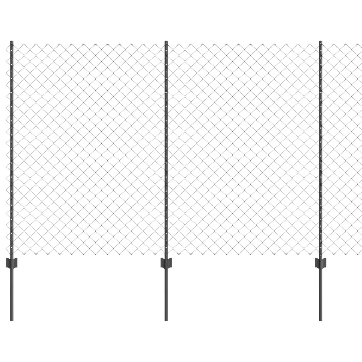 vidaXL Zaun mit Pfosten Grau 1,5 x 10 m Stahl und PVC 3336271 günstig online kaufen