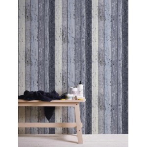 A.S. Création Tapete Holzoptik Blau, rustikale Wandgestaltung für Wohnzimmer und mehr.