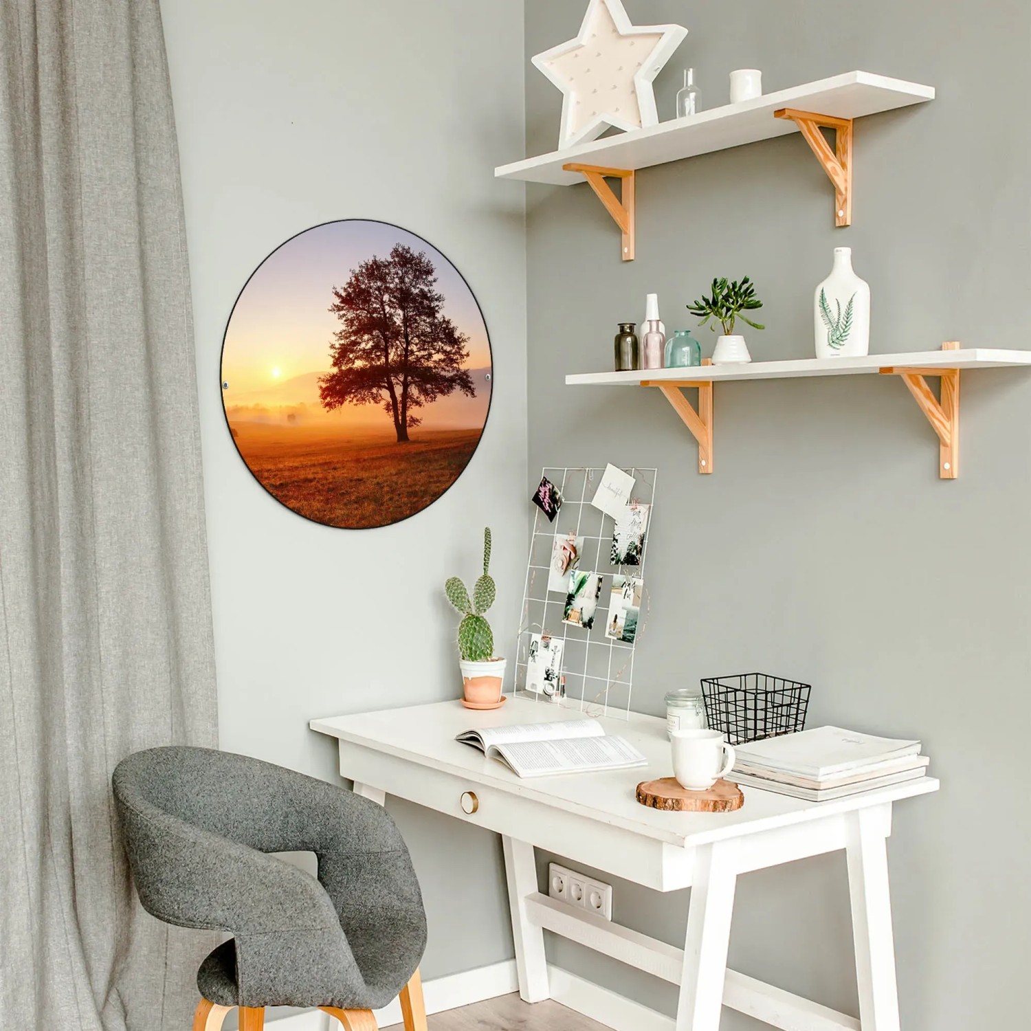 Magnettafel 'Abendsonne See' 40x60 Cm – XXL Pinnwand Mit Sonnenuntergangs-Motiv, Inkl. Magnete