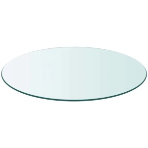Transparente, runde Tischplatte aus gehärtetem Glas (Ø 60cm) für Tische.