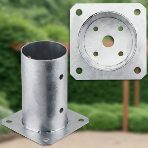 SOTECH Pfostenträger Bodenanker Zum Aufschrauben Rund Ø 80 mm Feuerverzinkt