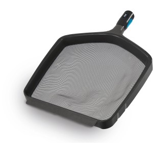 Laubkescher mit verstärktem Rahmen für Pools, robust und mit Aufhängevorrichtung.