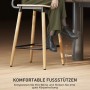 HOMCOM Barhocker 2er Set: Barstuhl mit Holz-Sitz, Stahlbeinen und Fußstütze. Ideal für Küche, Wohn- und Esszimmer.