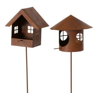 Boltze Vogelfutterstation Paton, 2-fach sortiert, aus Eisen für den Garten.