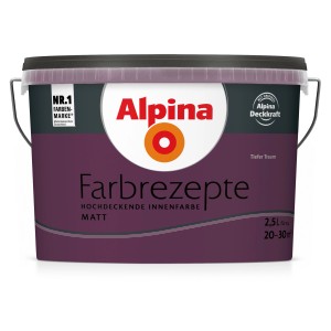 Eimer Alpina Farbrezepte Tiefer Traum, matte, violette Innenfarbe, 2,5 Liter.