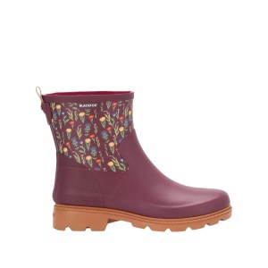Himbeerfarbene Blackfox Stiefelette Judy Gr. 40 mit Blumenmuster für Garten und Freizeit.