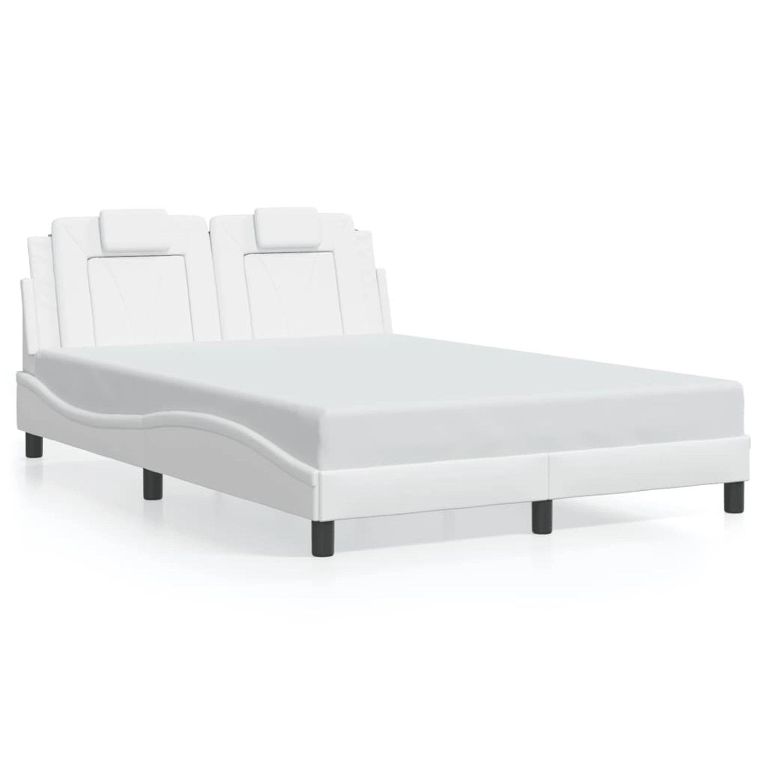 vidaXL Bettgestell Viana ohne Matratze Weiß 140x190 cm Kunstleder 3208090 günstig online kaufen