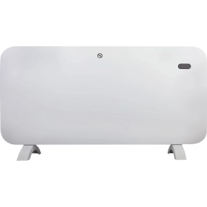 Weißer Panelheizer Birkede mit LED-Display, Timer und Fernbedienung. Elektrisches Heizgerät.