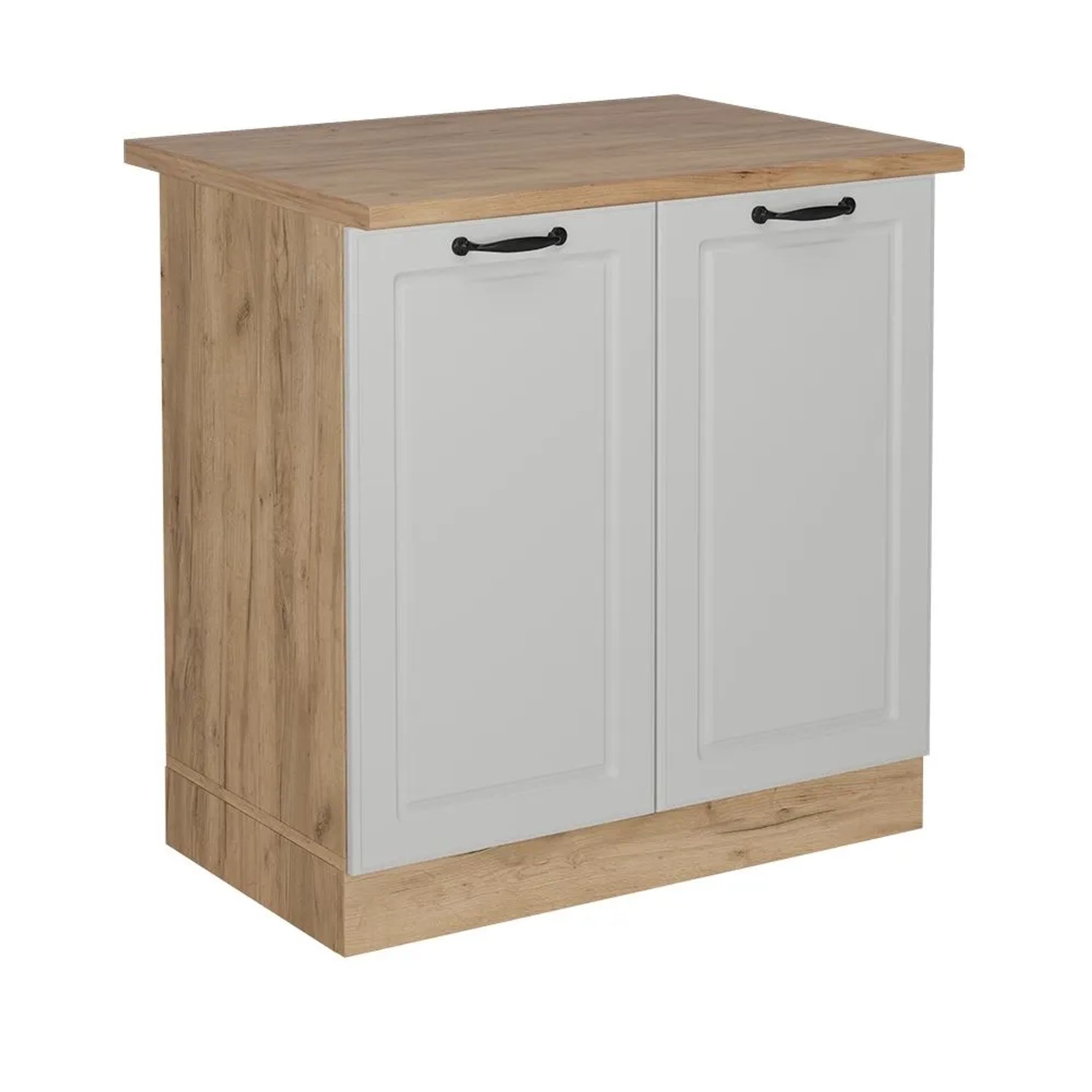 Vicco Spülenunterschrank R-Line Weiß Landhaus 80 x 82 AP Eiche Art Nr 54145