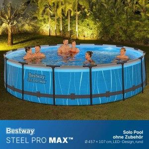 Bestway Solo Pool Steel Pro MAX LED-Design Ø 457 x 107 cm