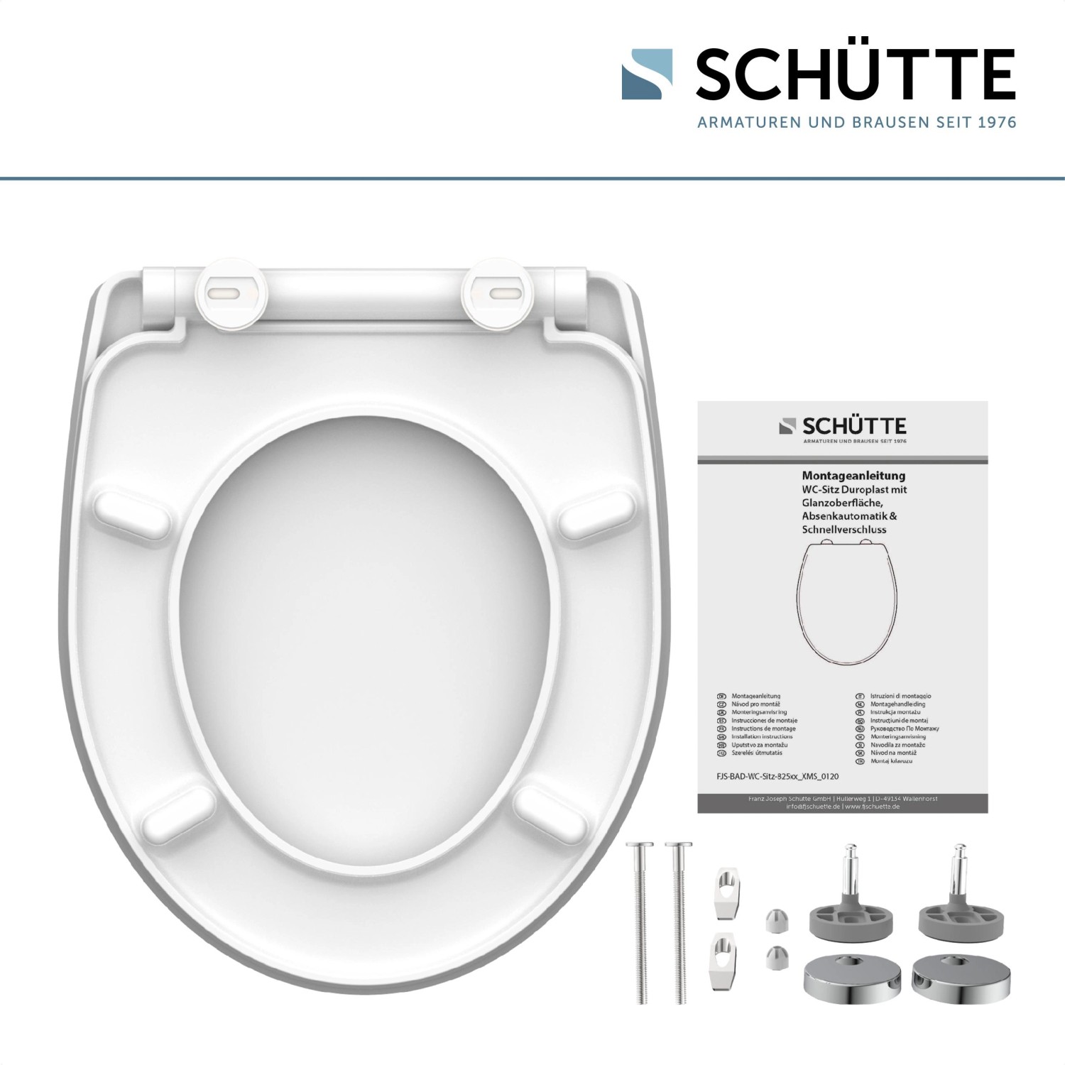 Schütte WC-Sitz Magic Light aus Duroplast mit Absenkautomatik und Schnellverschluss.