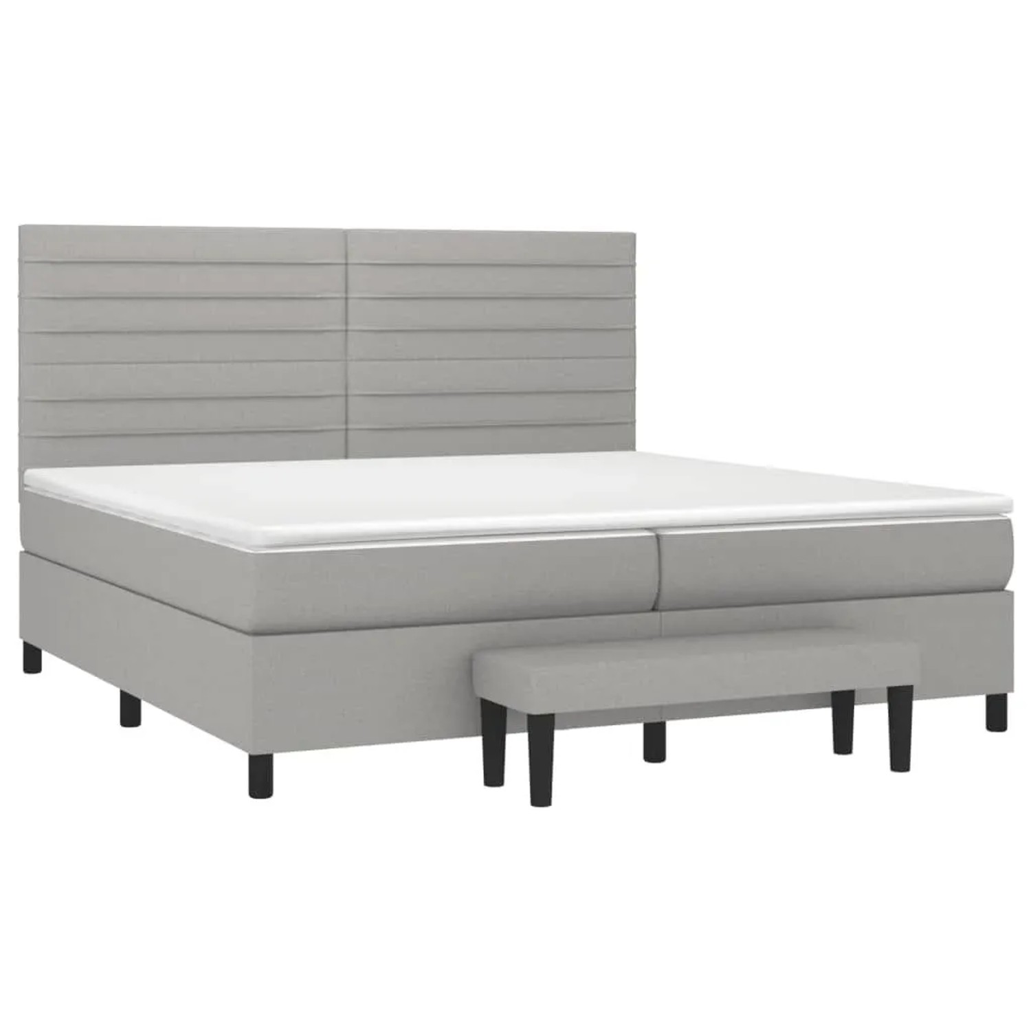 vidaXL Boxspringbett mit Matratze Hellgrau 200x200 cm Stoff 3136701 günstig online kaufen