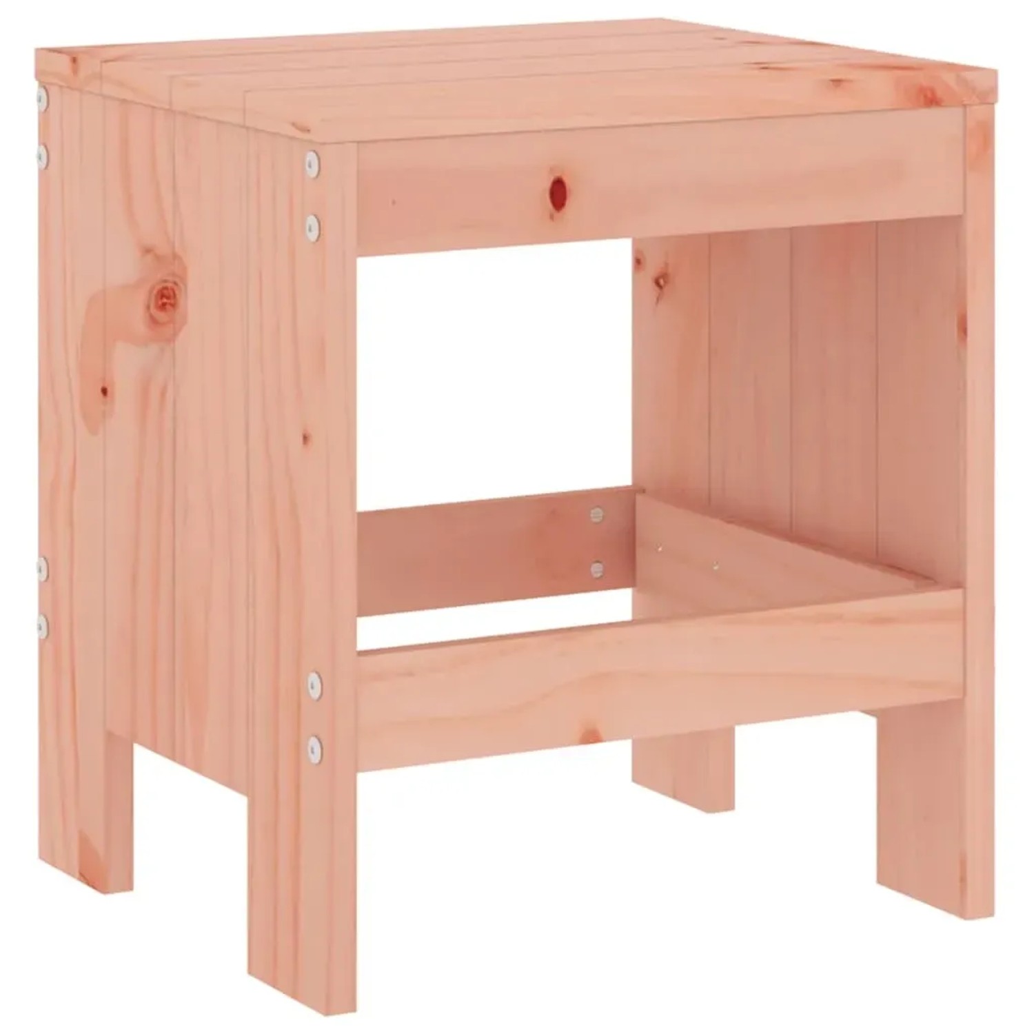 2er Set Gartenhocker aus Douglasie, ideal als Sitzgelegenheit oder Beistelltisch im Garten.