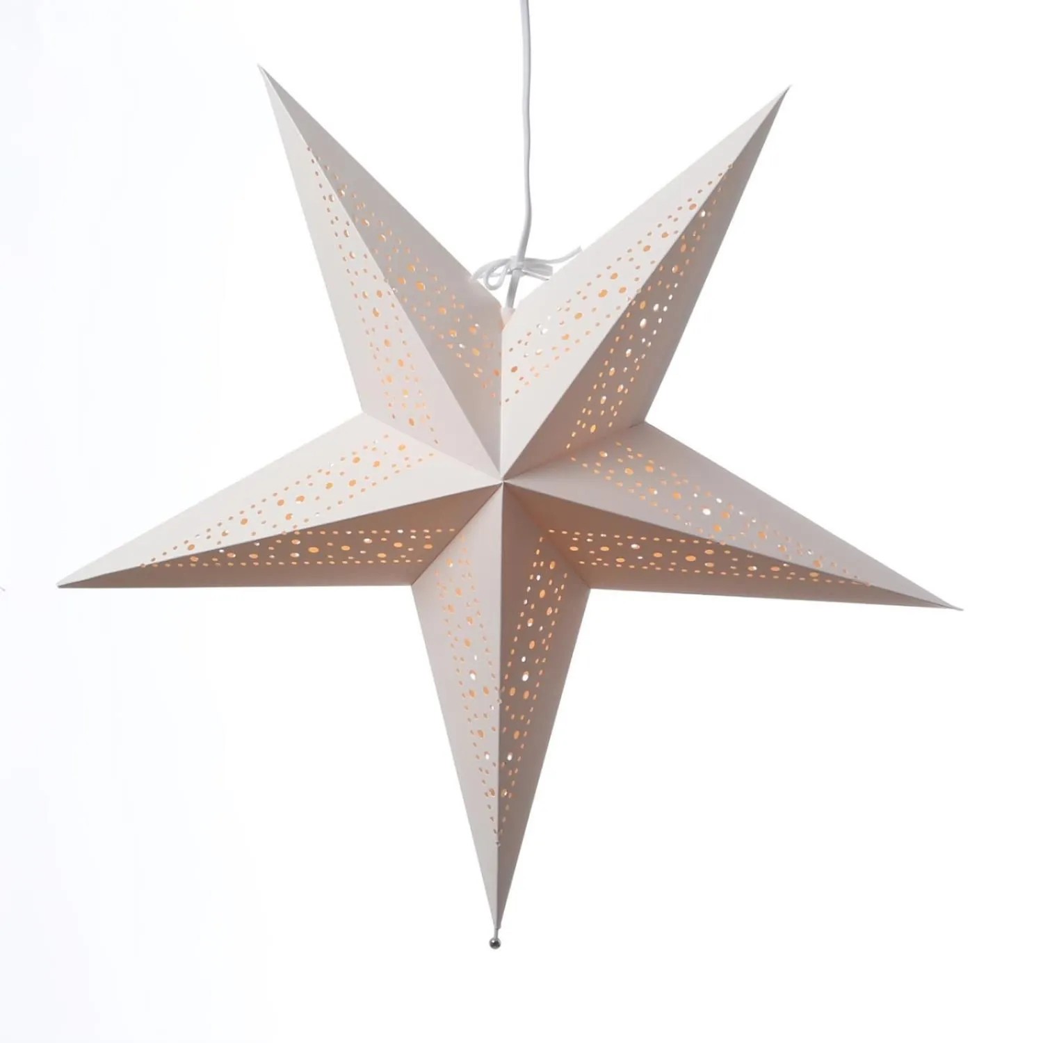 Marelida Papierstern Lea Weihnachtsstern Faltstern Leuchtstern D  55cm Inkl Kabel Weiß