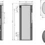 Technische Zeichnung Justus Agero 2.0 Kaminofen Speckstein, Maße und Anschlüsse für Rauchrohr