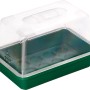 Grüne Fensterbank Gewächshaus-Schale mit transparentem Deckel, 29x19x6 cm, für Pflanzenanzucht.