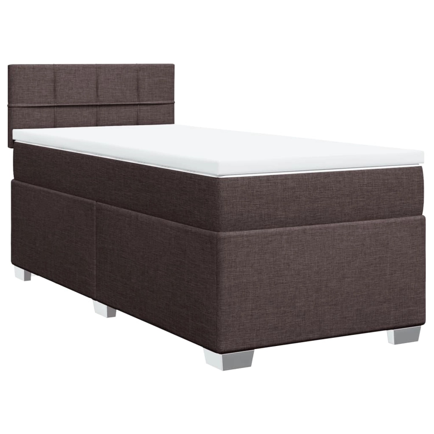 vidaXL Boxspringbett mit Matratze Dunkelbraun 100x200 cm Stoff2097676 günstig online kaufen