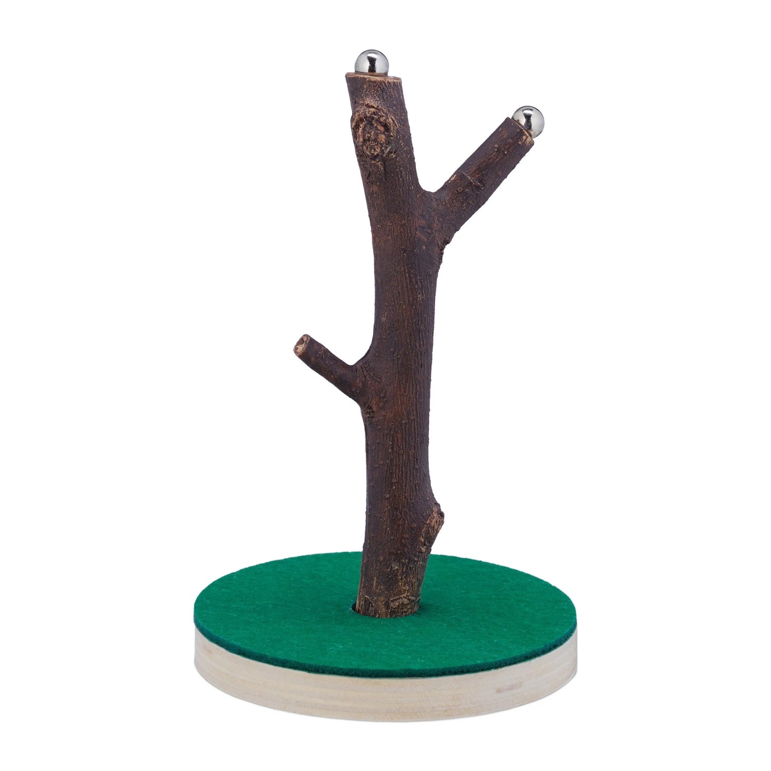 Relaxdays Kronkorkenbaum Holz Braun Grün Magnetisch 14 cm x 9 cm 80 g