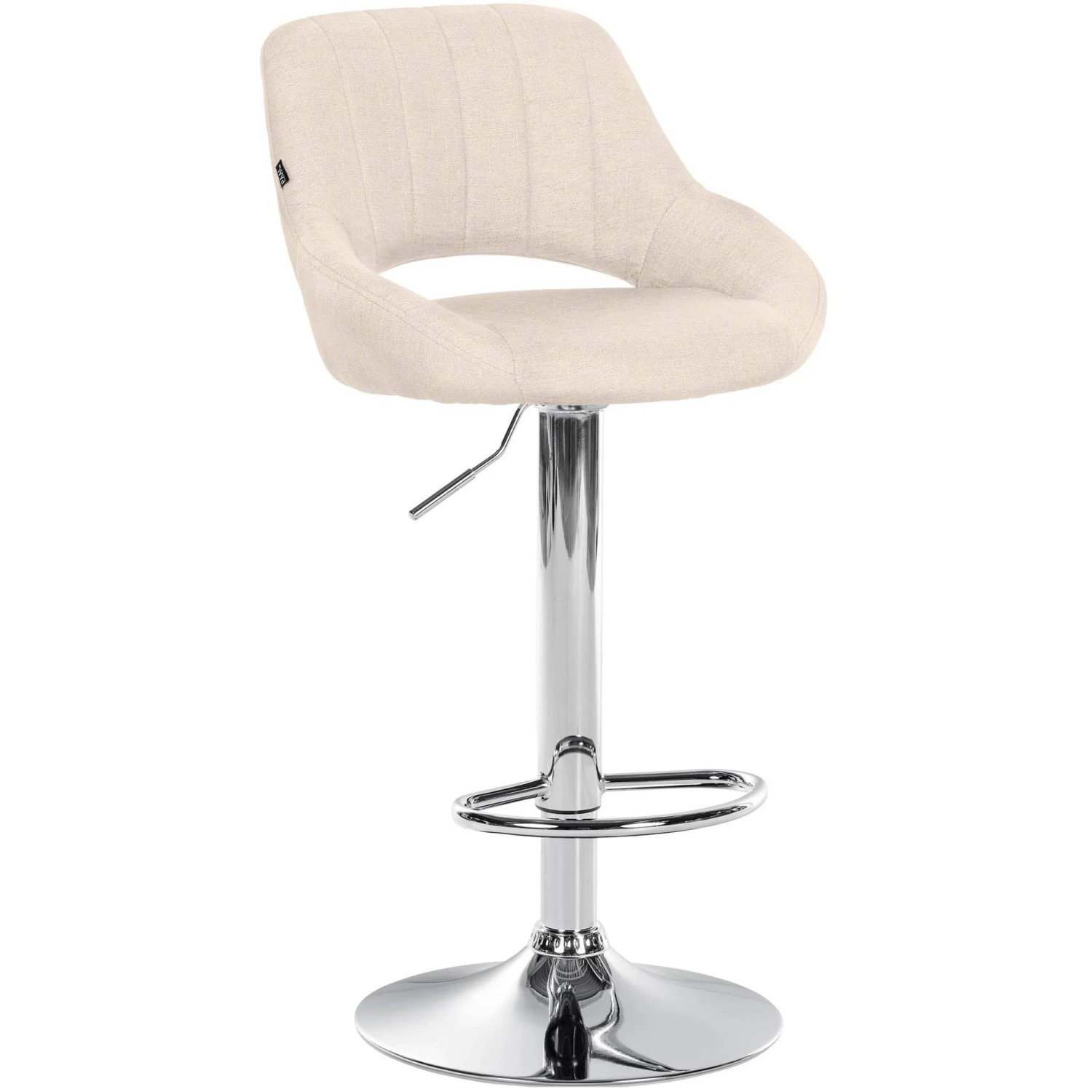 CLP Barhocker Milet Stoff Creme/Chrom