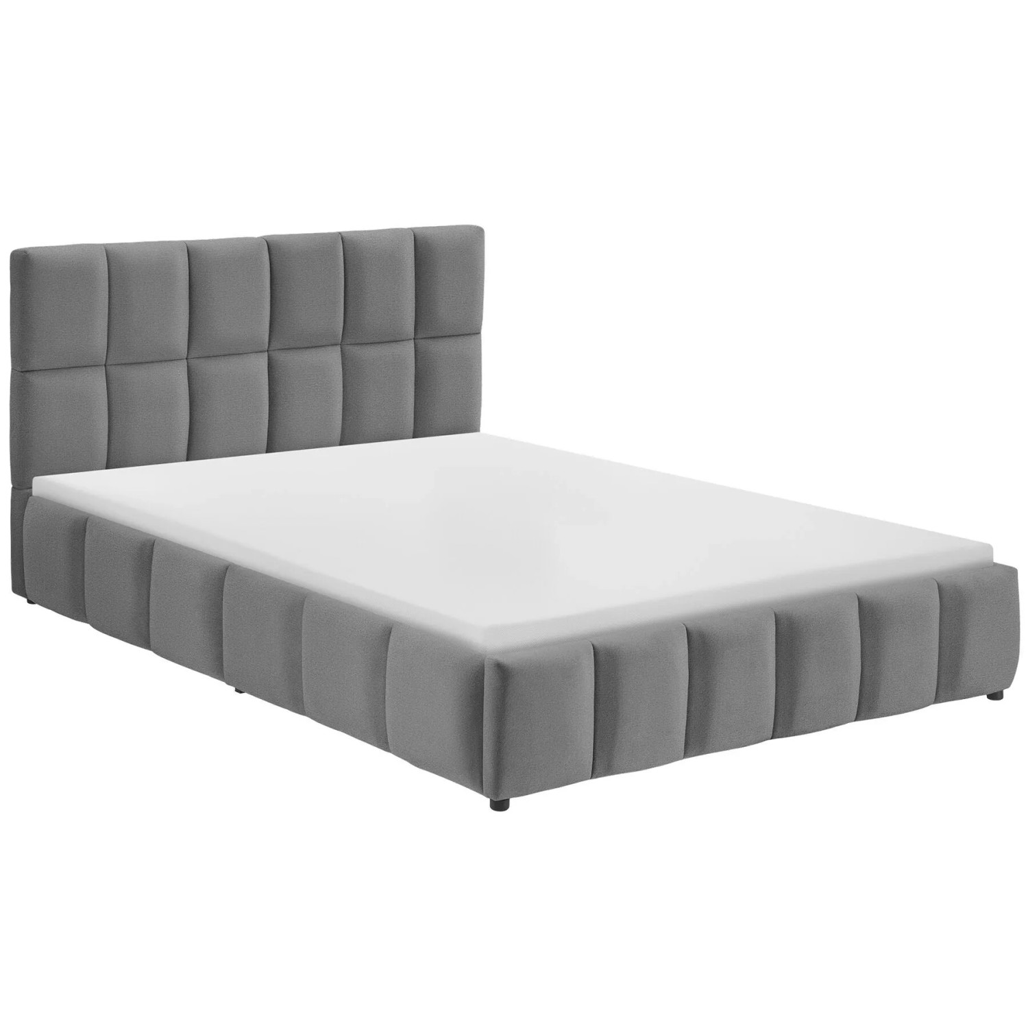 Tectake Bettset  Polsterbett Mit Samtbezug und Steppmuster Matratze Mit Komfortschaumkern  2 Härtegrade  H2   H3  140 x 200 cm 220 x 153 x 93 cm Samto