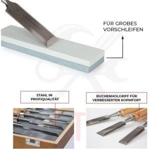 bestTools Stechbeitel Set 6-teilig aus Chrom-Vanadium Stahl für Holz