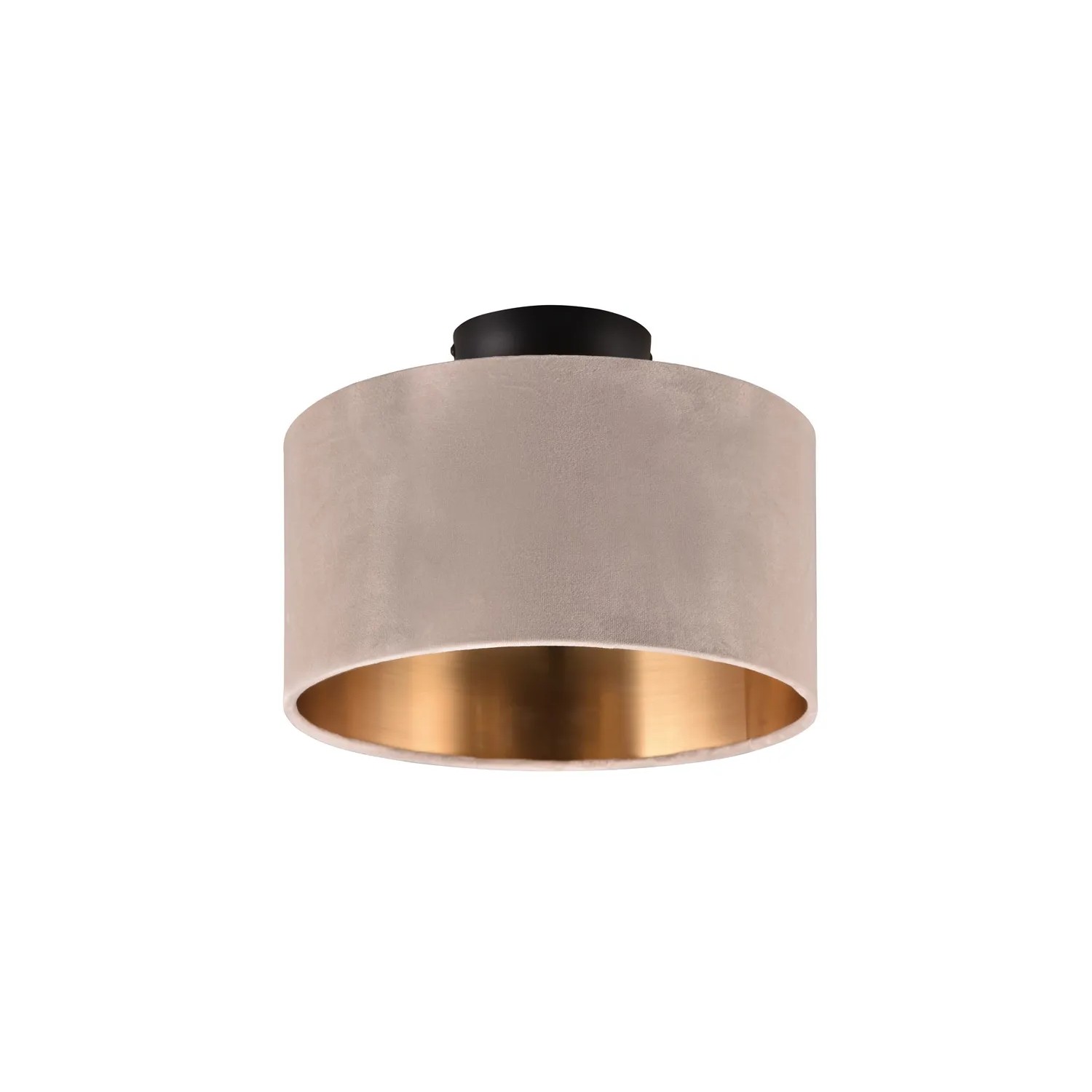 Beige Trio Deckenleuchte Julieta, 2-flammig, Ø 30 cm, mit goldenem Innenleben.