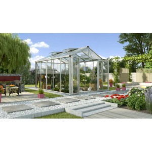 Vitavia Gewächshaus Zeus Comfort 10000 mit Alu-Rahmen, ESG-Glas und Hohlkammerplatten.