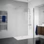 Breuer Walk-In Duschwand Panorama, Chrom/Klarglas, 140 cm, im Badezimmer.