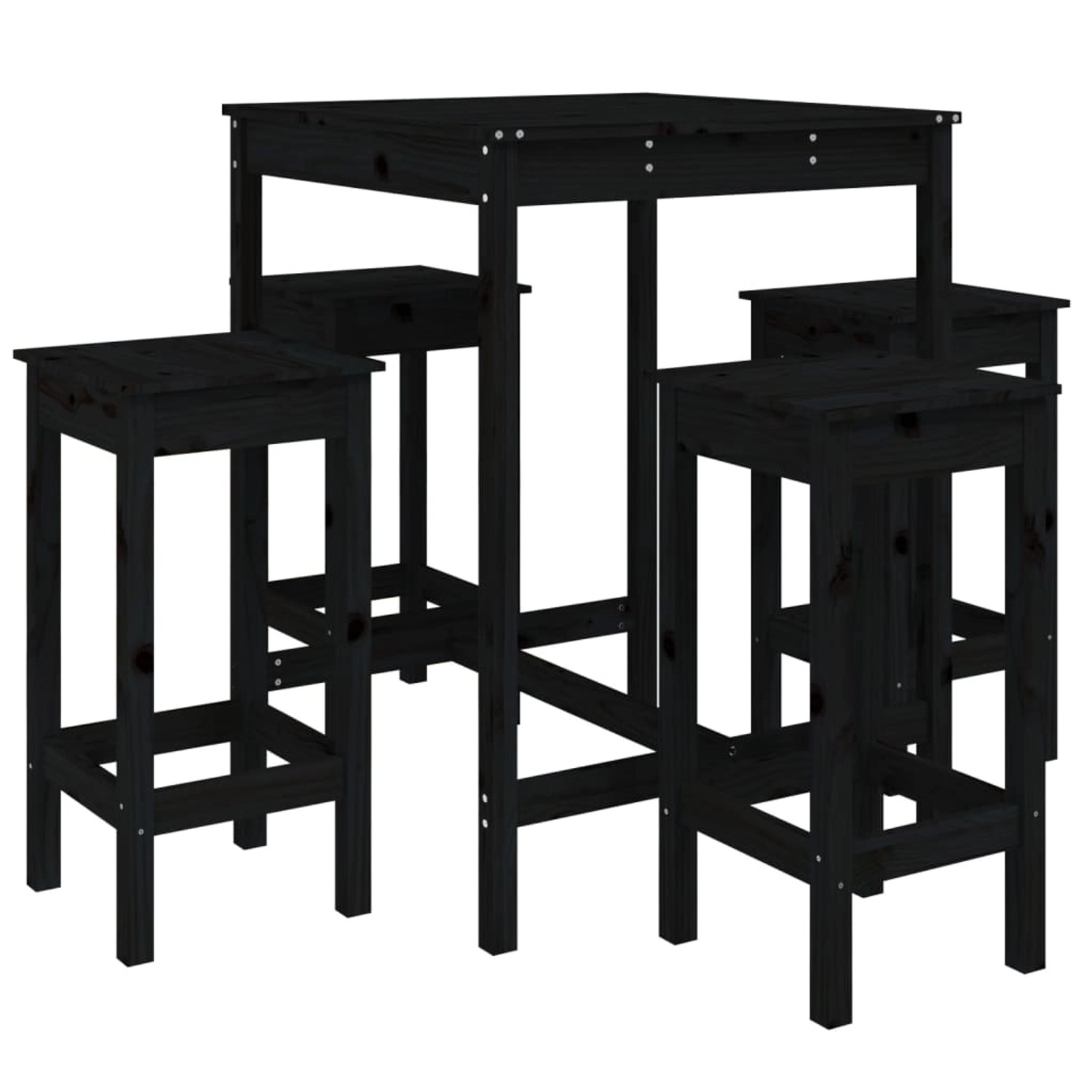 vidaXL 5-Tlg Gartenbar-Set Schwarz Massivholz Kiefer 3154734 günstig online kaufen
