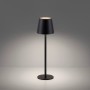 Schwarze LED-Akku-Tischleuchte Euria, 37 cm hoch, dimmbar. Elegante Tischlampe für Innen & Außen.
