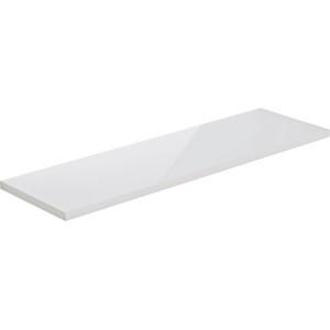 Eckiger, weißer Hochglanz OBI Regalboden, 80x20 cm, für zusätzlichen Stauraum.