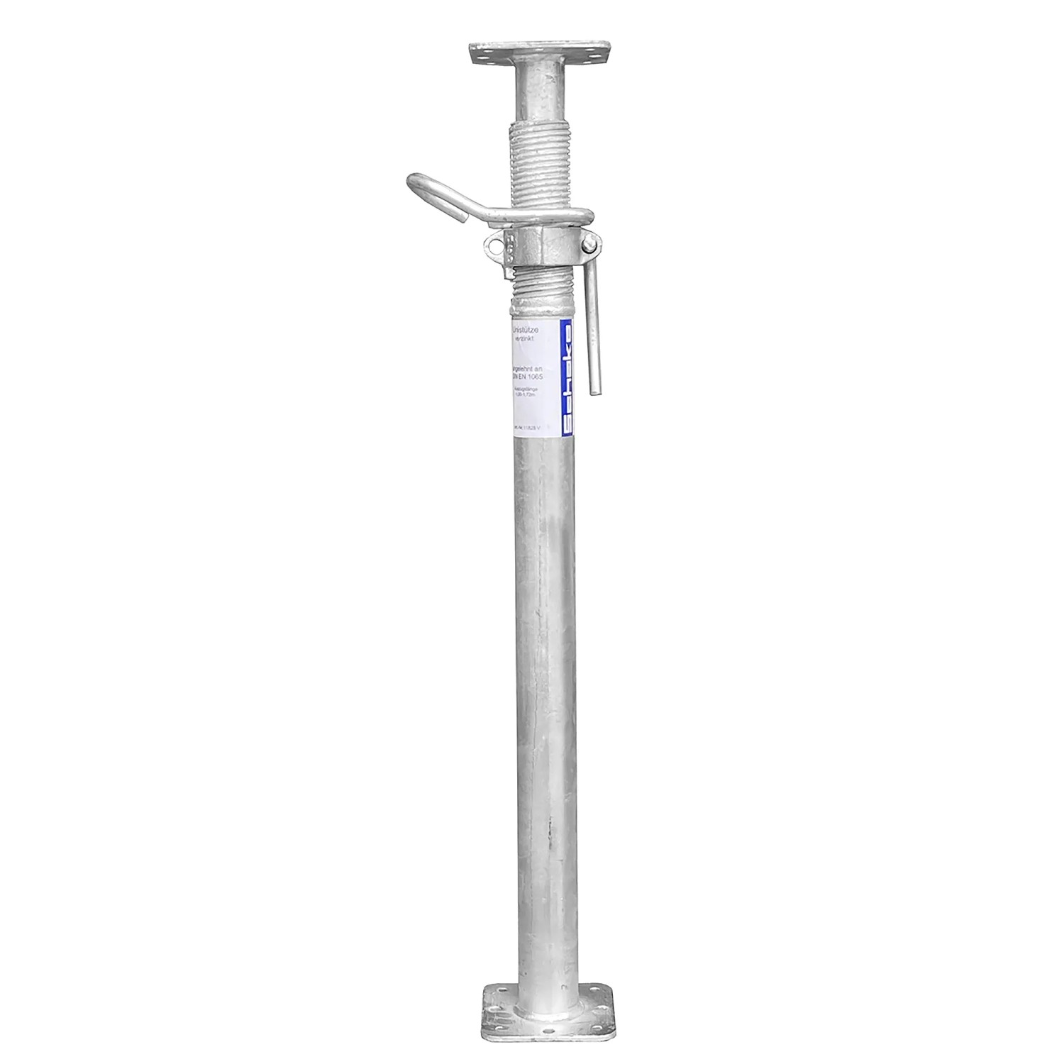 Feuerverzinkte Schake Uni-Stütze, Auszugslänge 600-925 mm, für den professionellen Einsatz im Tiefbau.