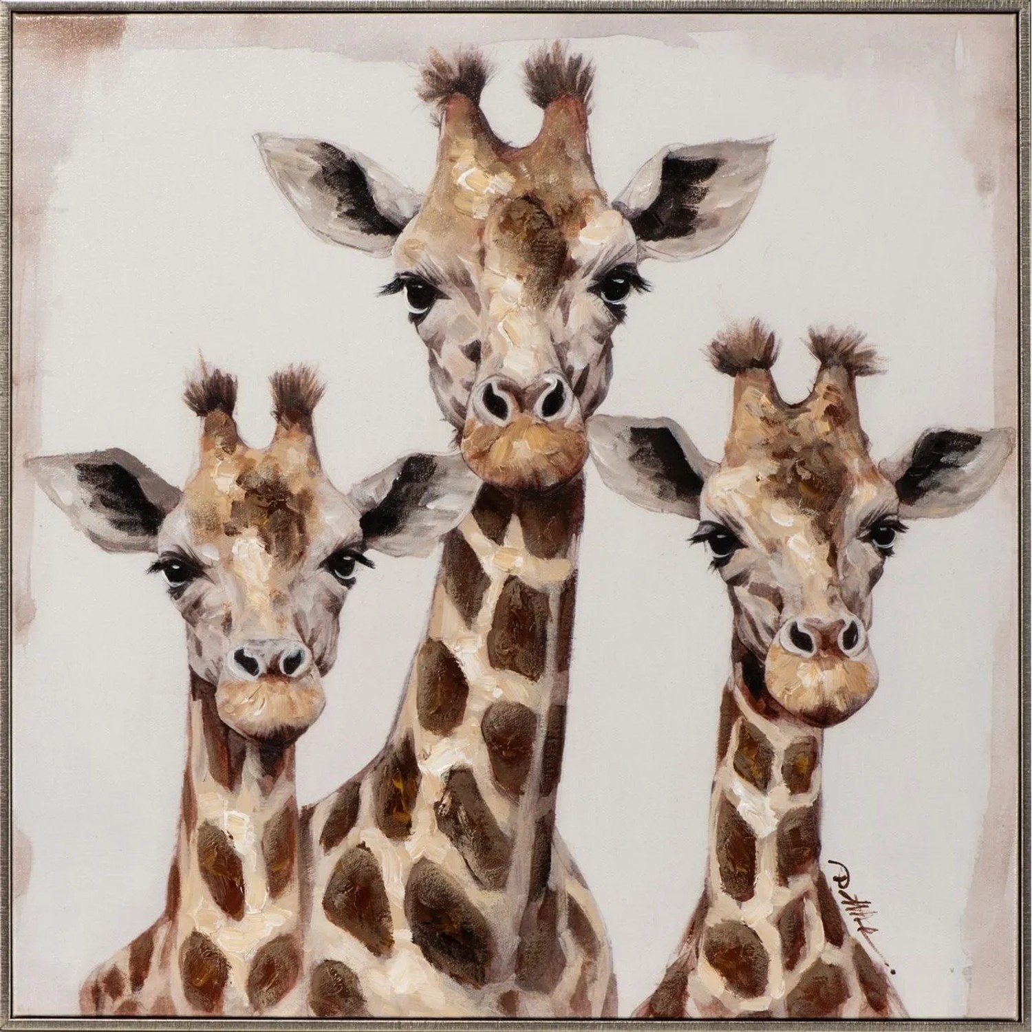 Art Universe Leinwandbild Giraffen Trio 60 x 60 cm