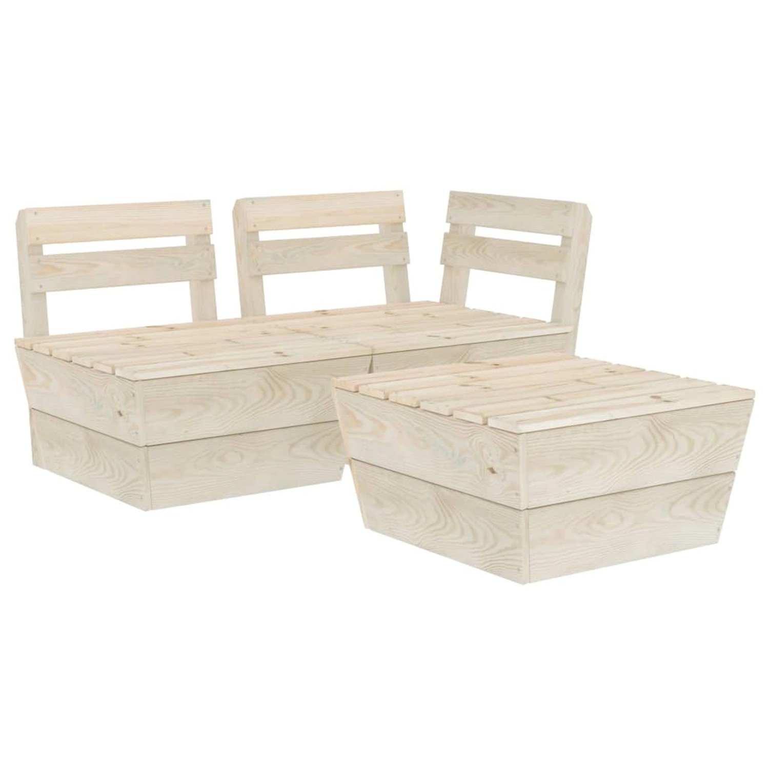 vidaXL 3-Tlg Garten-Paletten-Lounge-Set Imprägniertes Fichtenholz 3063711