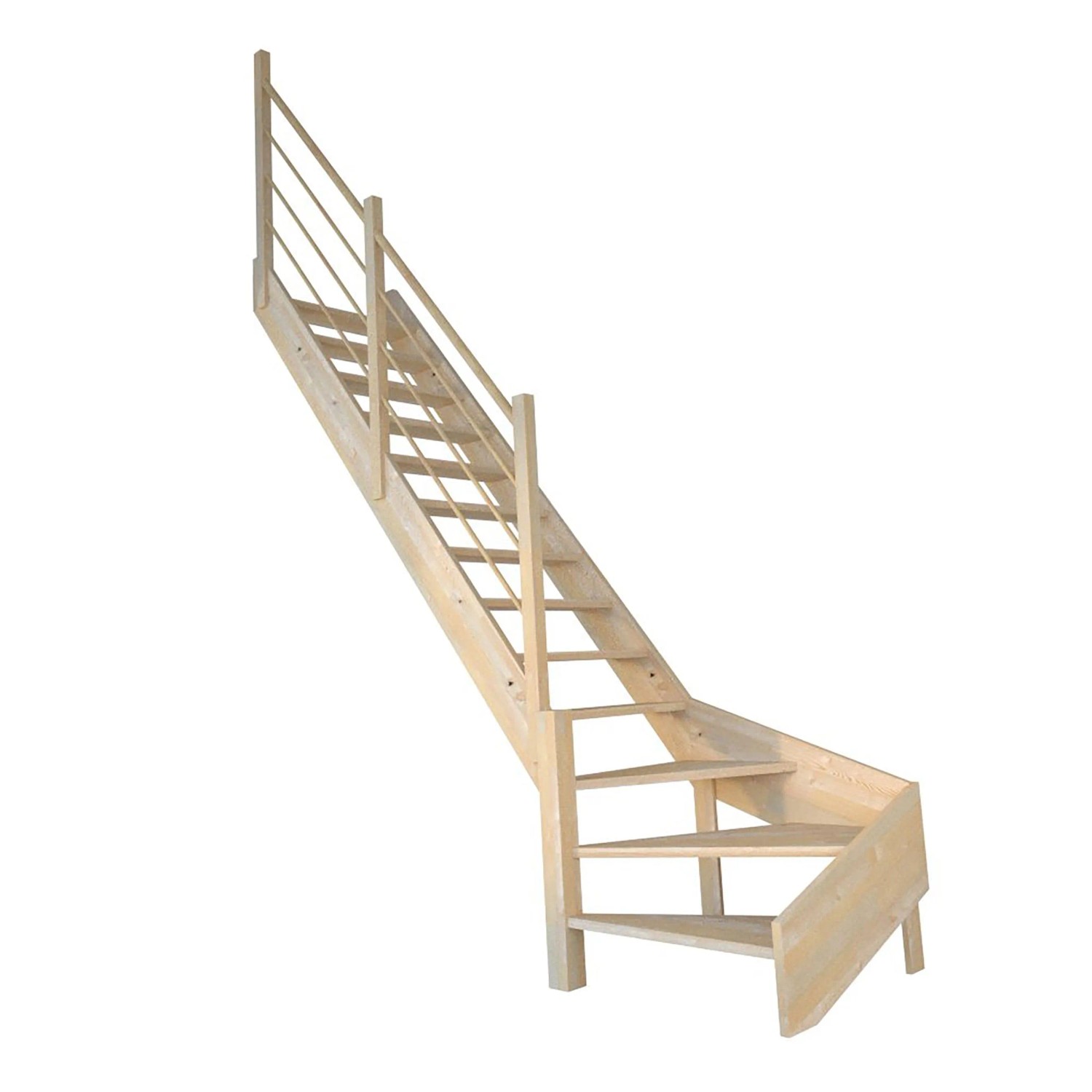 StarWood Treppe Korfu Fichte Gewendelt Links Holz-Design-Geländer günstig online kaufen