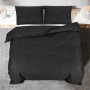 Schwarzes Baumwoll Bettwäsche-Set 200x200 cm. Deckenbezug und zwei Kissenbezüge für Ihr Schlafzimmer.