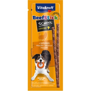 Vitakraft Beef Stick School Geflügel, 10er Pack. Hunde-Kaustick mit Geflügel für Training und Belohnung.