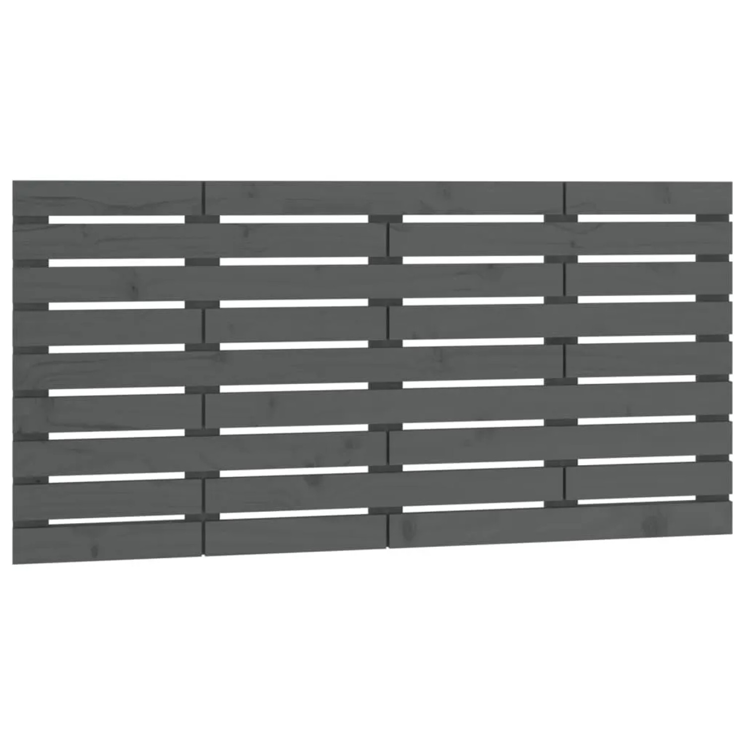 vidaXL Wand-Kopfteil Grau 146x3x63 cm Massivholz Kiefer 824735