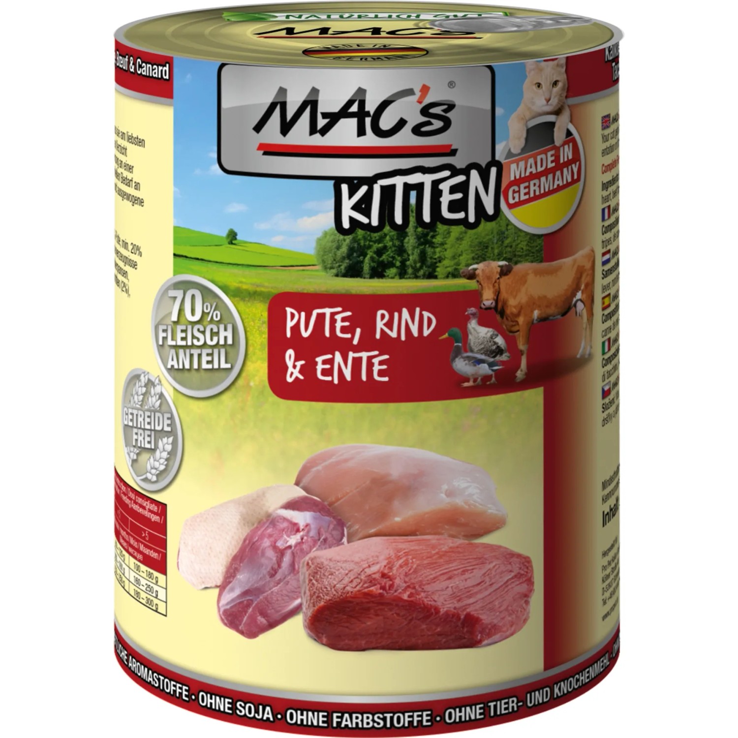 Mac's Katzen-Nassfutter Kitten Pute Rind und Ente 400 g